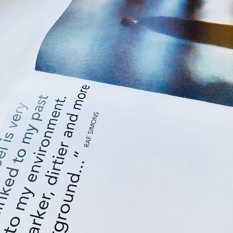 Raf Simons Book is a document of his passion as a fashion designer. Wonderful images from his time at Jil Sander, Dior and his own collections. inside page3