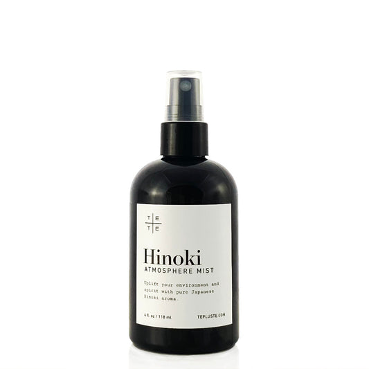 Hinoki Atmosphere Mist - Te Plus Te. Uplift your environment and spirit with pure Hinoki aroma. Spray Hinoki Atmosphere Mist as needed throughout the home and office or on intimate items such as pillows, towels and clothes