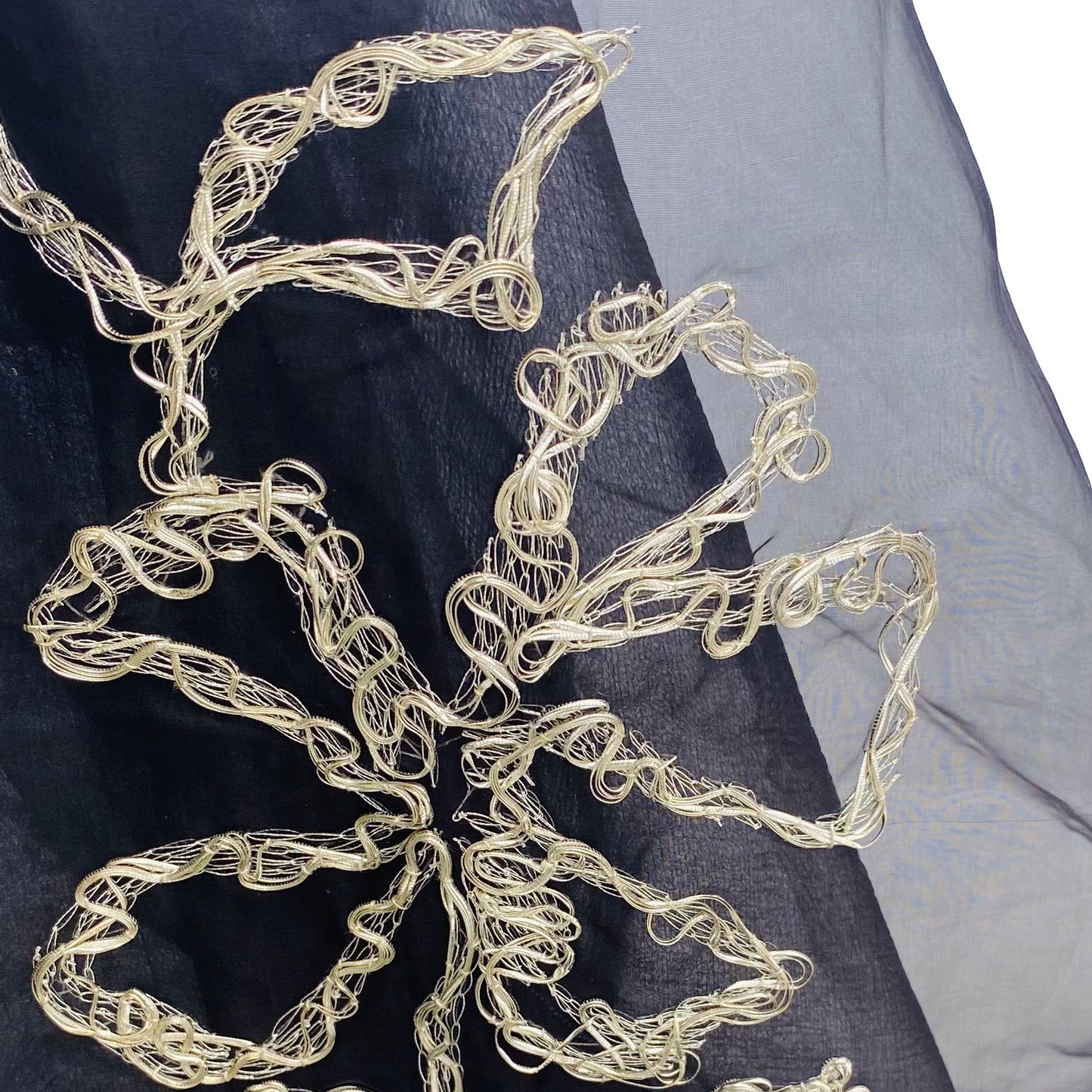 Famed house of Lesage Embroideries to all of the Parisian Haute Couture designers. This scarf is a one of a kind embroidered. Handmade in Paris. Te Plus Te Archive.