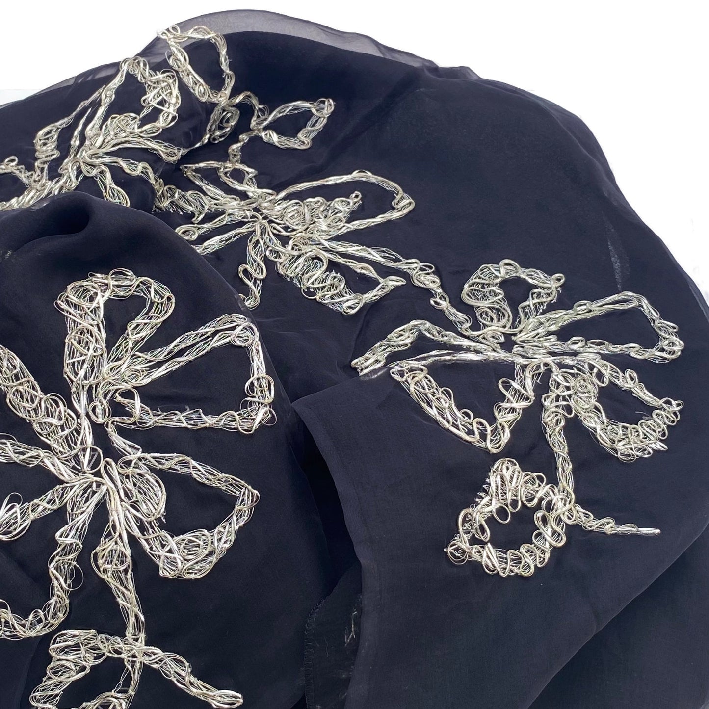 Famed house of Lesage Embroideries to all of the Parisian Haute Couture designers. This scarf is a one of a kind embroidered. Handmade in Paris. Te Plus Te Archive.