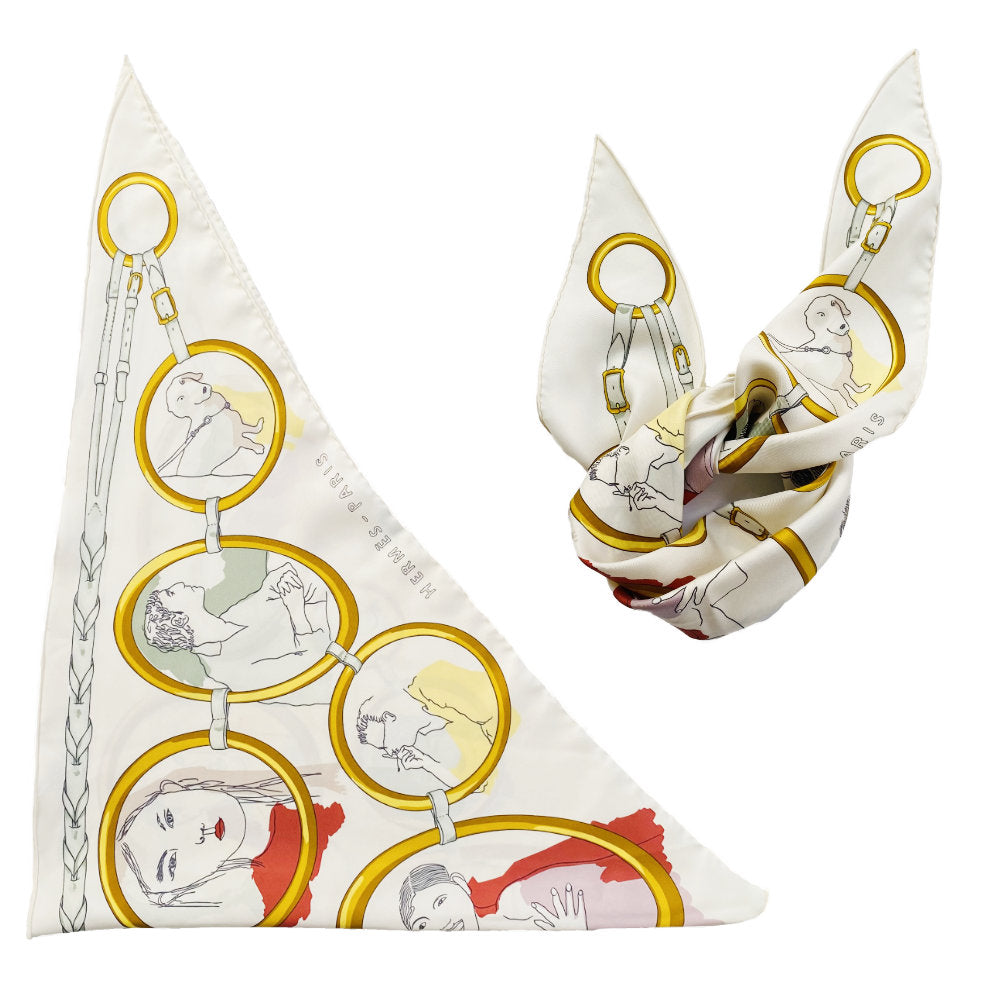 Hermes "Les Parisiens" Triangle silk scarf, te plus te