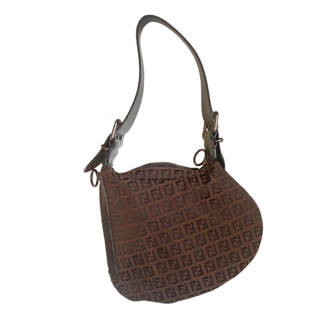 FENDI Zucca mini pochette vintage shoulder bag front view
