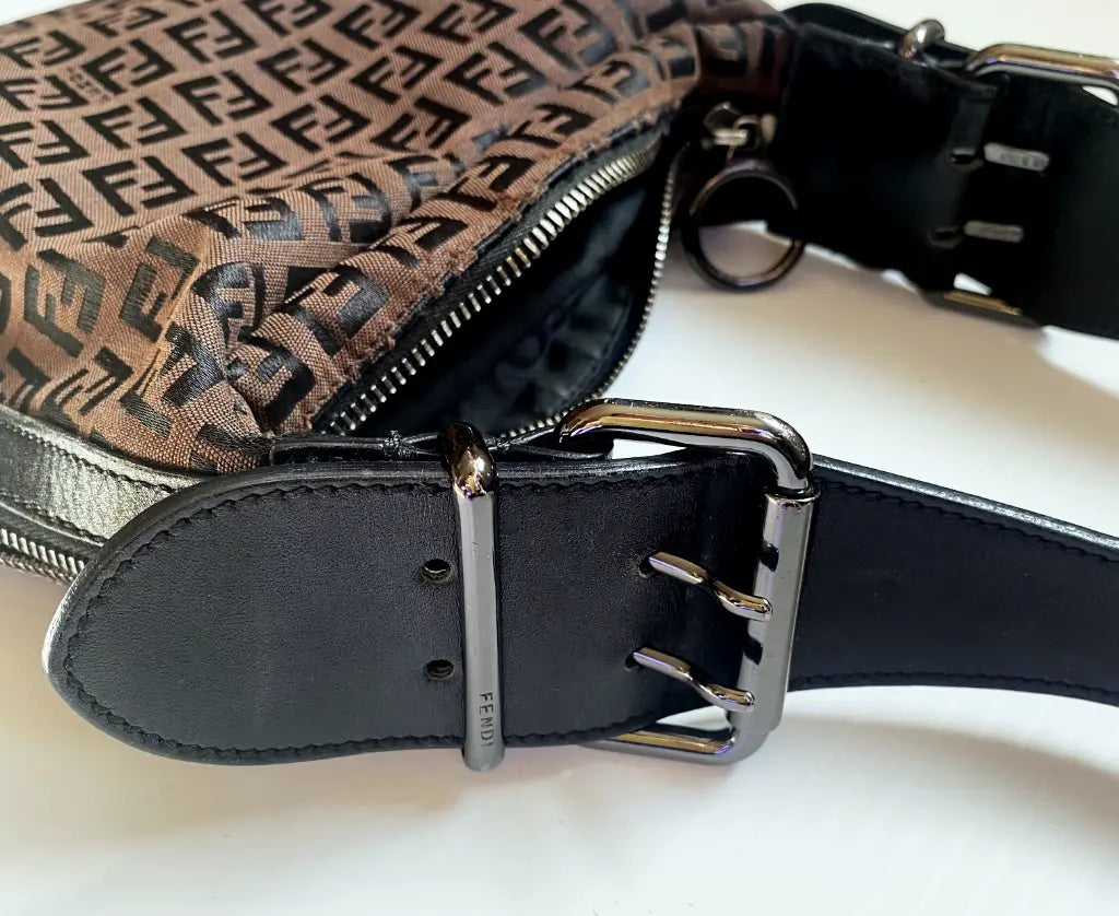 FENDI Zucca bag minor wear detail close-up
