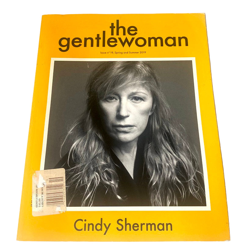 Magazine cover featuring Cindy Sherman with a yellow border and 'the gentlewoman' branding.