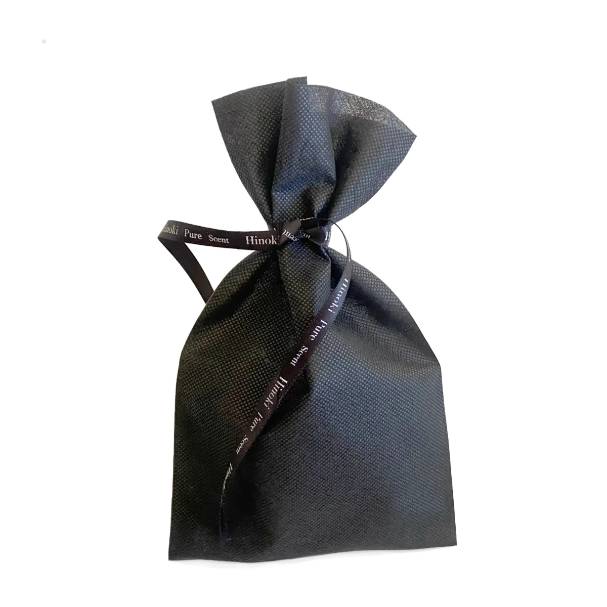 Hinoki Noir & Noir Red Discovery Set in a black gift bag tied with a Hinoki Pure Scent ribbon — TE PLUS TE