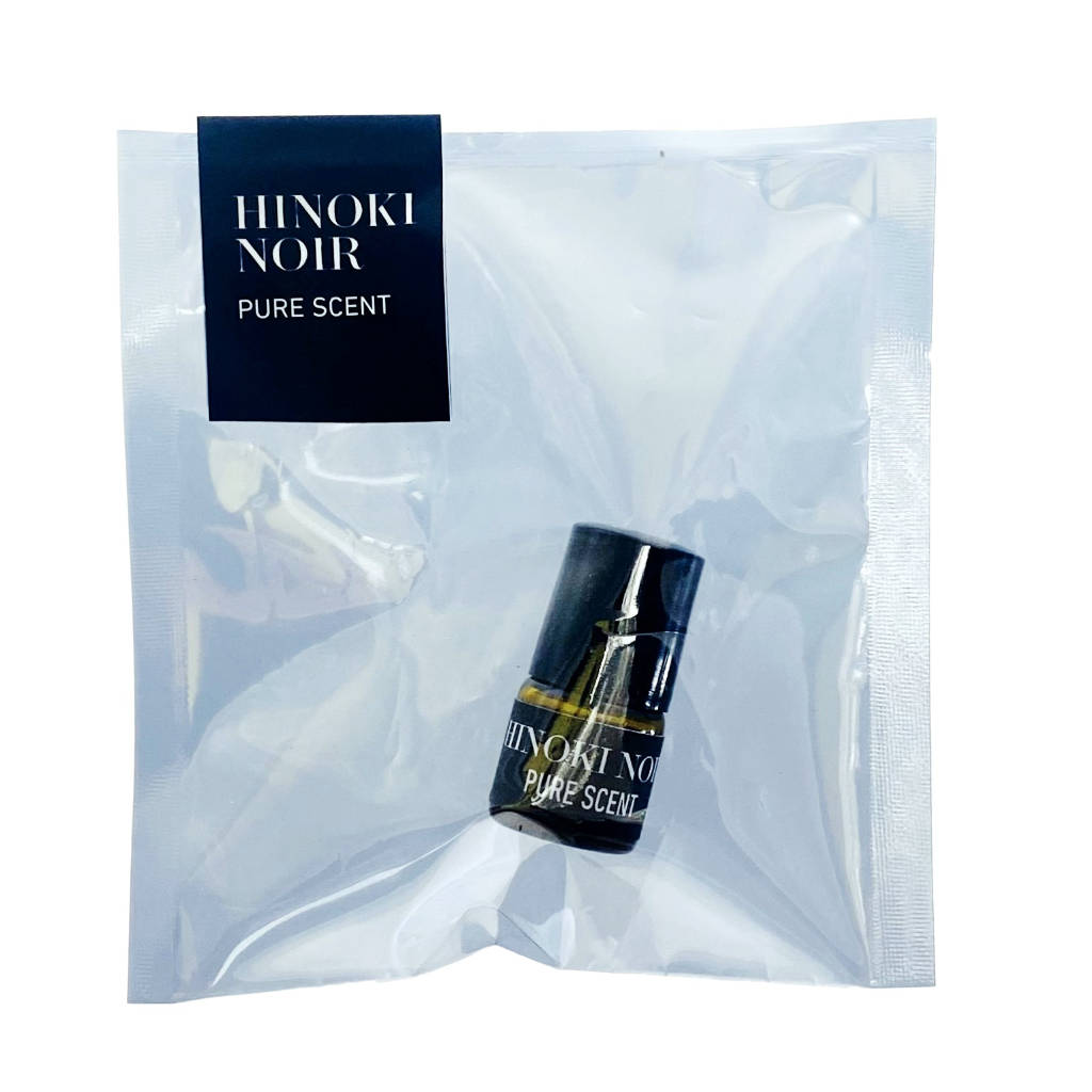 Hinoki Noir Pure Scent Discovery packaging detail — TE PLUS TE