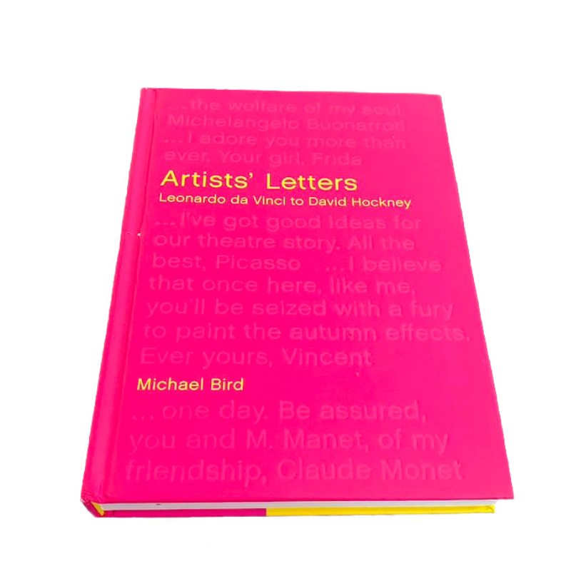 Pink book Artists' Letter by Michael Bird with text on a white background