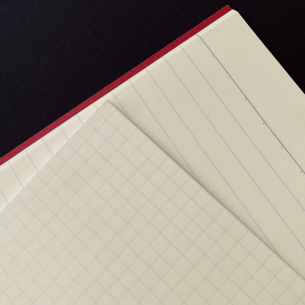 Tsubame Notebook grid and lined paper detail — TE PLUS TE