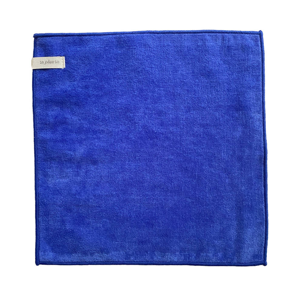 Blue Mini Towel Made in Japan with brand label — TE PLUS TE