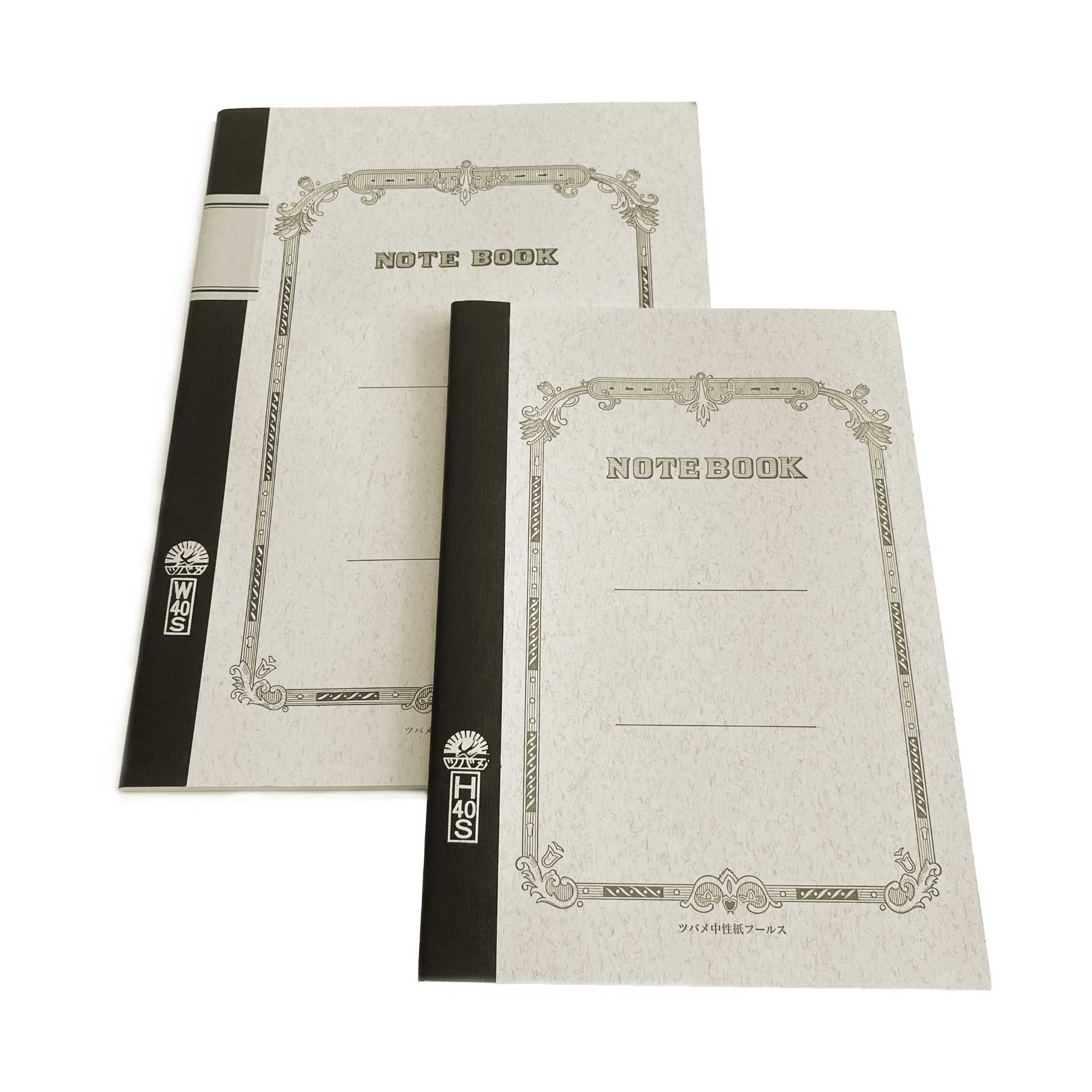 Two notebooks with decorative covers on a white background