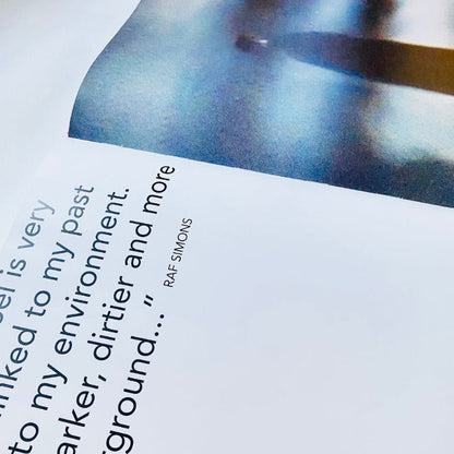 Raf Simons Book is a document of his passion as a fashion designer. Wonderful images from his time at Jil Sander, Dior and his own collections. inside page3