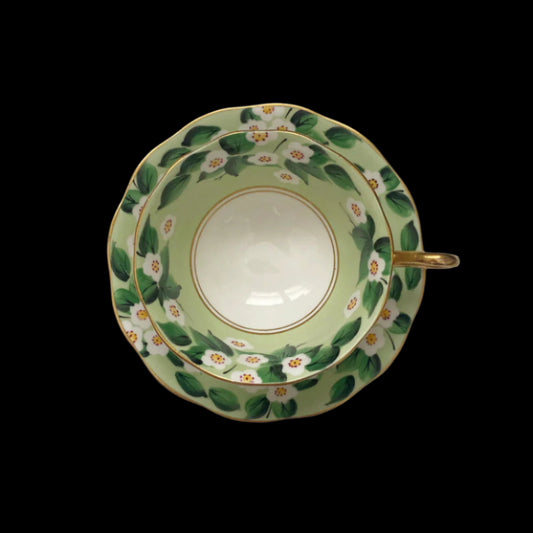 tepluste Royal Albert Green Tea Cup Bone China Made in England Vintage Art Deco