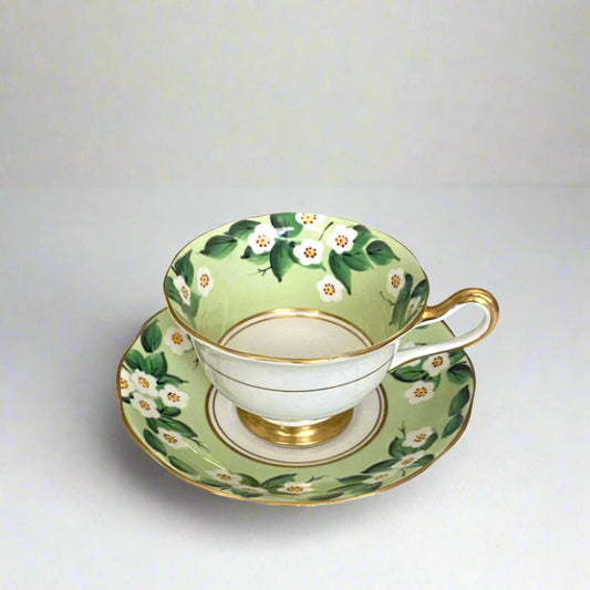 tepluste Royal Albert Green Tea Cup Bone China Made in England Vintage Art Deco
