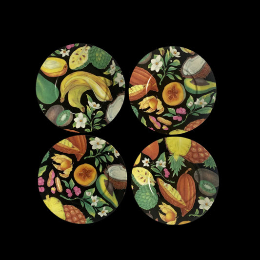 tepluste- Lazeyras Limoges fruits and flowers plate set of 4
