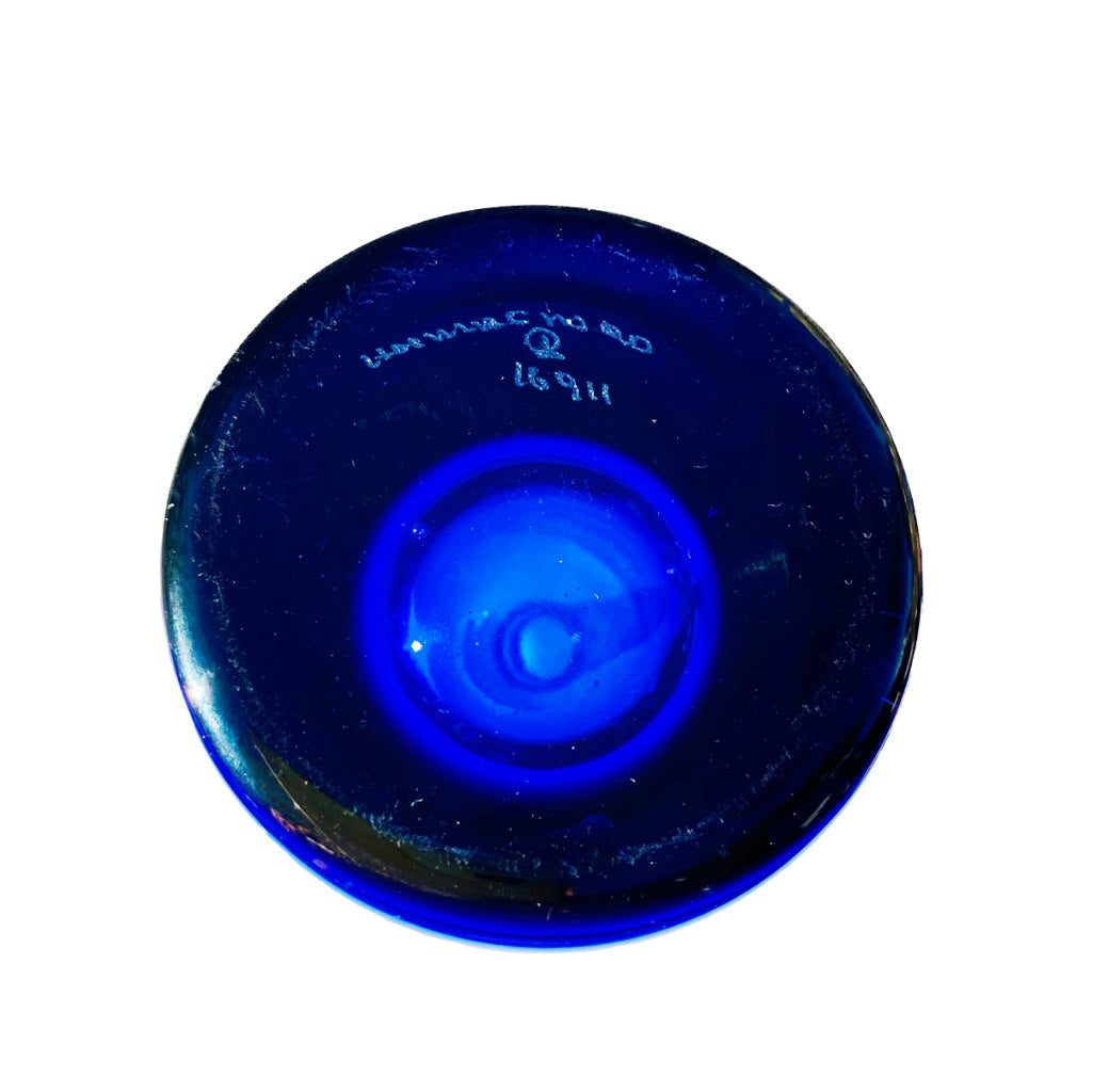 te plus te Per Lutken Vase Holmegaard Cobalt Blue Tube 1950's  vintage Signed