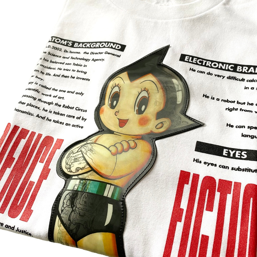 tepluste Mighty Atom printed on shirt white