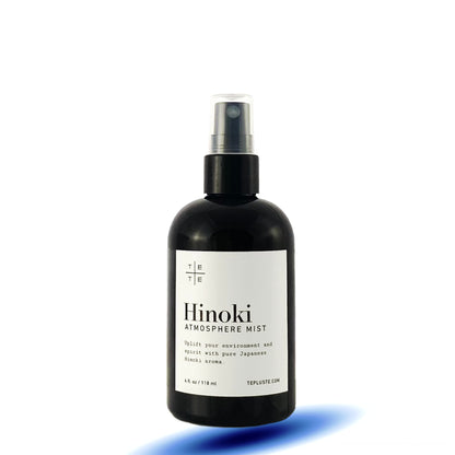 Hinoki Atmosphere Mist uplift your environment and spirit with pure Hinoki aroma. Spray  as needed throughout the home and office or on intimate items such as pillows, towels and clothes