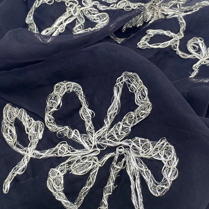 Famed house of Lesage Embroideries to all of the Parisian Haute Couture designers. This scarf is a one of a kind embroidered. Handmade in Paris. Te Plus Te Archive.