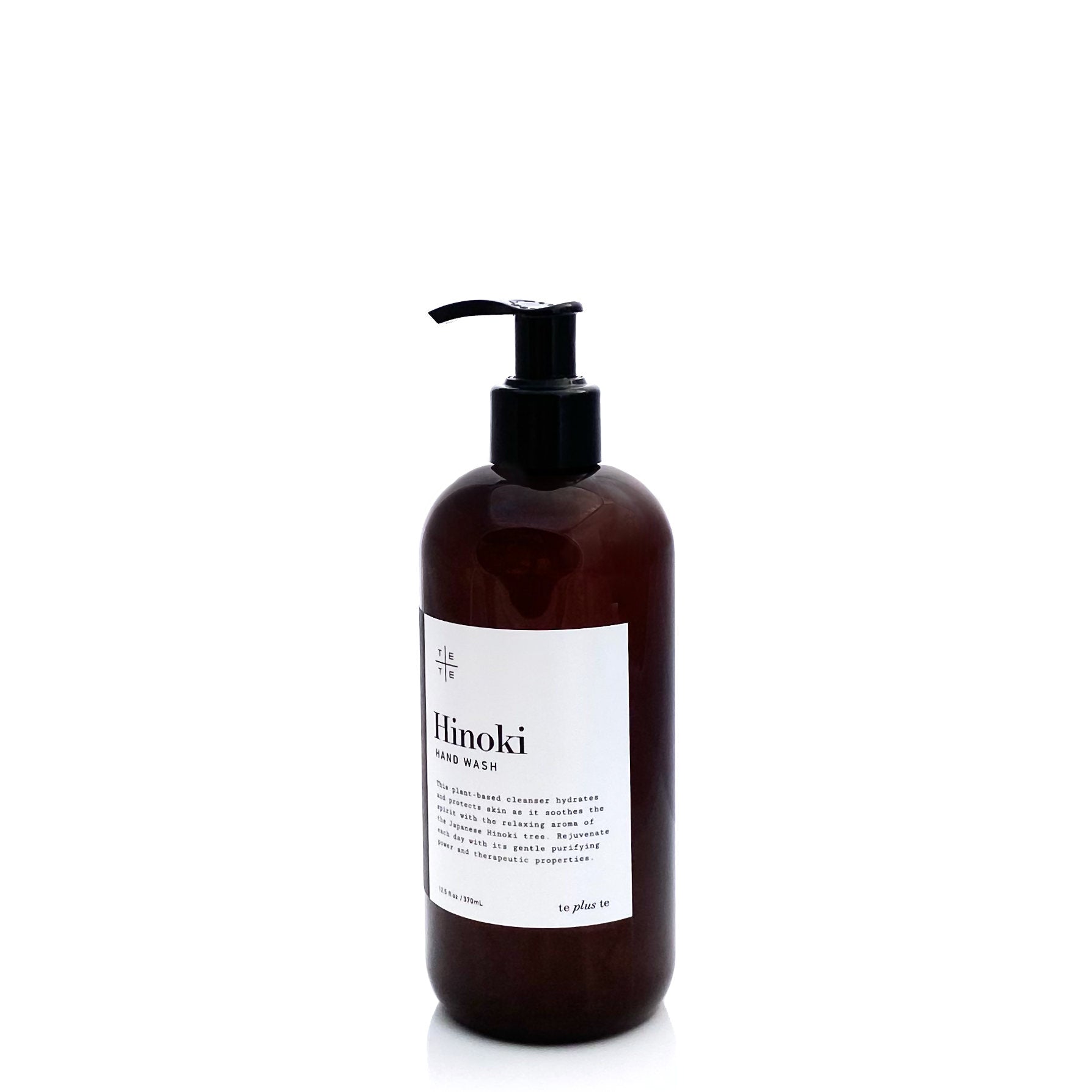 Hinoki Hand Wash - Te Plus Te. Hand washing ritual. Its gentle purifying power and deep therapeutic properties. The organic plant-based cleanser heals, hydrates and protects skin as it soothes the spirit with the relaxing aroma of the Japanese hinoki tree. 