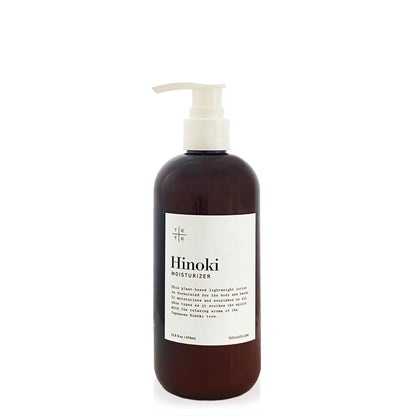 Te Plus Te Hinoki Moisturizer Pure, unblended Japanese Hinoki essential oil emits a soft woody aroma and hint of citrus