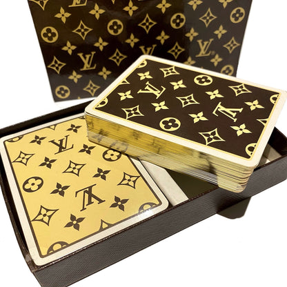 Louis Vuitton 70's Vintage Monogram Playing Card Gilt Edges Monogram Two  Sets