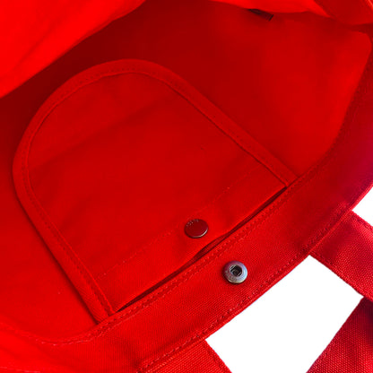 Red Cotton Canvas Book Bag Baggu