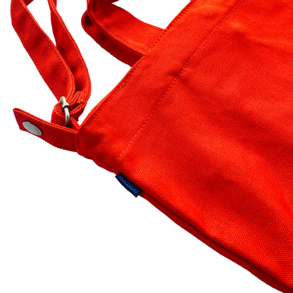 Red Cotton Canvas Book Bag Baggu